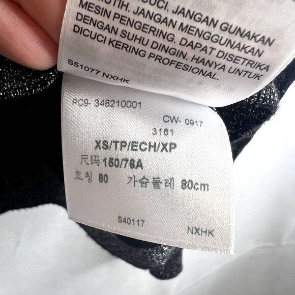 Levi's Scoop Neck Long Sleeve Metallic Wool Blend Sparkly Crop Sweater Size XS - Picture 8 of 11